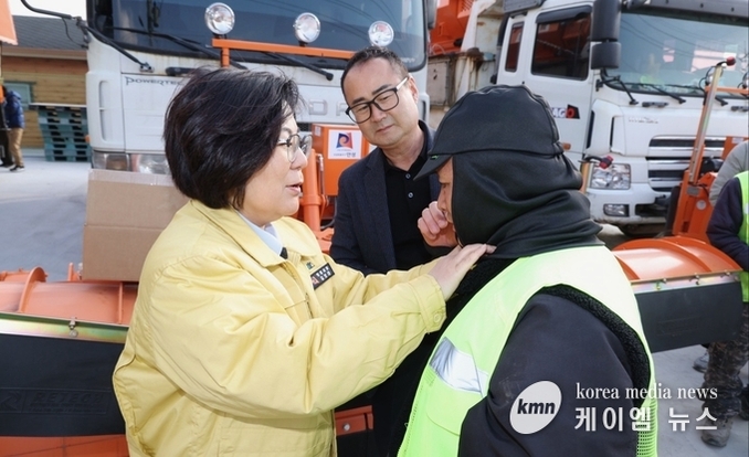 김보라 시장, 제설작업장 점검… 현장근무자 격려 대응력 높인다 !!