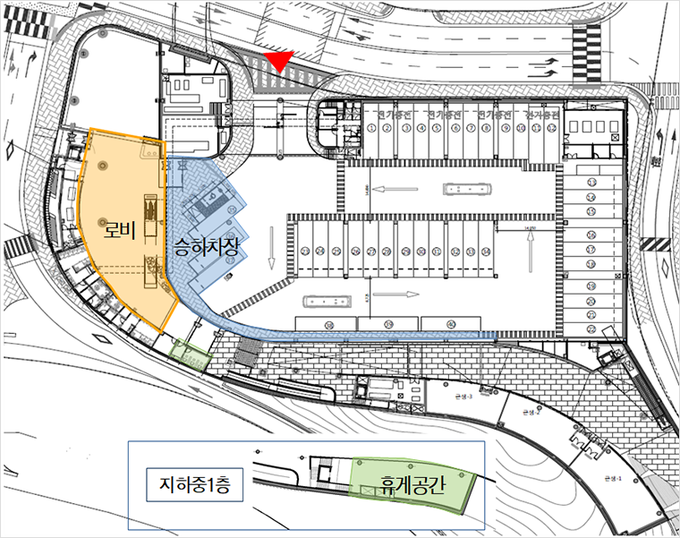 남산 예장자락 주차장 배치도
