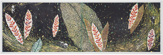 repose of wind 0212 2013, Woodcut, 60x180cm