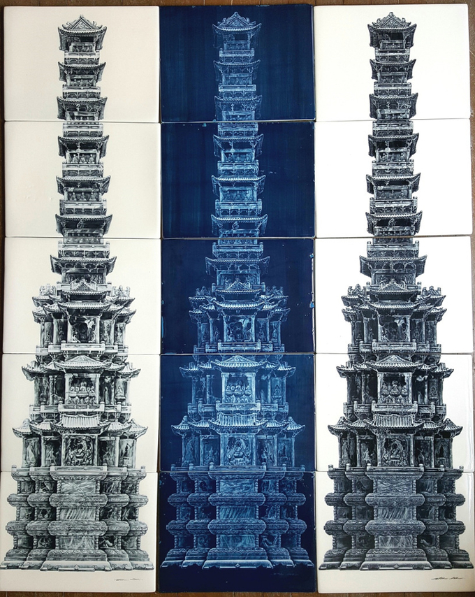1.최원선_경천사지10층석탑_I , II, III_1200x1500mm_백자도판1240℃ 산화소성_2021