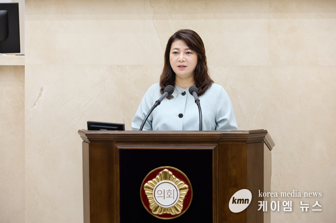 박희전 의원이 5분 발언을 하고있다.<br>
사진/용인시의회 제공