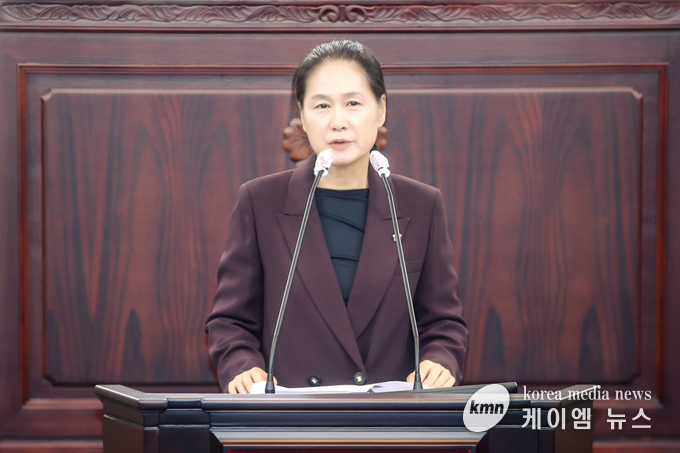 사진/ 5분발언 중인 김미영의원