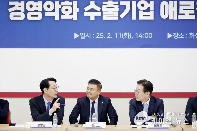 정시장이 수출기업들의 애로사항에 대해 의견을 제시하고 있다 사진/화성시청 제공