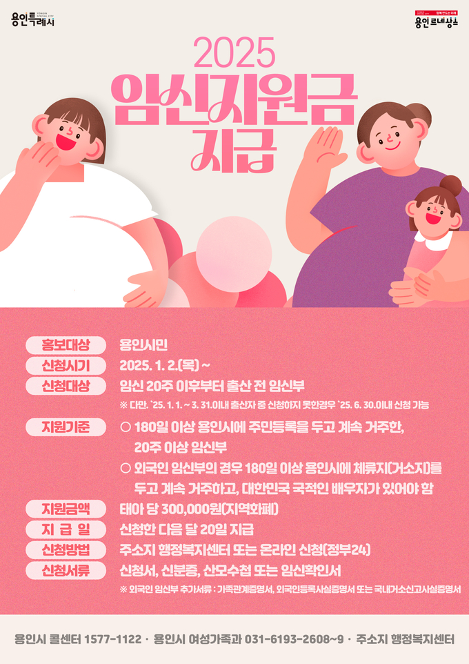임신지원금 지급사업 홍보 안내문 사진/용인특례시청 제공