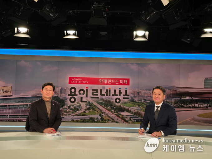 이 시장이 20일 MBN 네트워크인터뷰에서 '경남아너스빌 디센트' 공동주택 문제 설명 사진/용인특례시청 제공