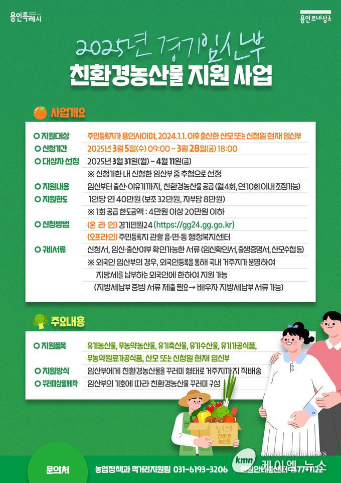 친환경농산물 지원사업 안내문 사진/용인특례시청 제공