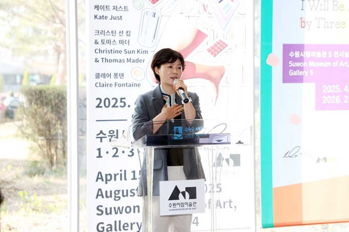 장미영 문화체육교육위원장이 축사를 하고있다. 사진/수원특례시청 제공