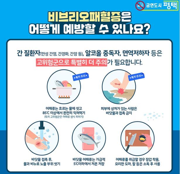  비브리오패혈증 위험 주의 안내문 사진/평택시청 제공