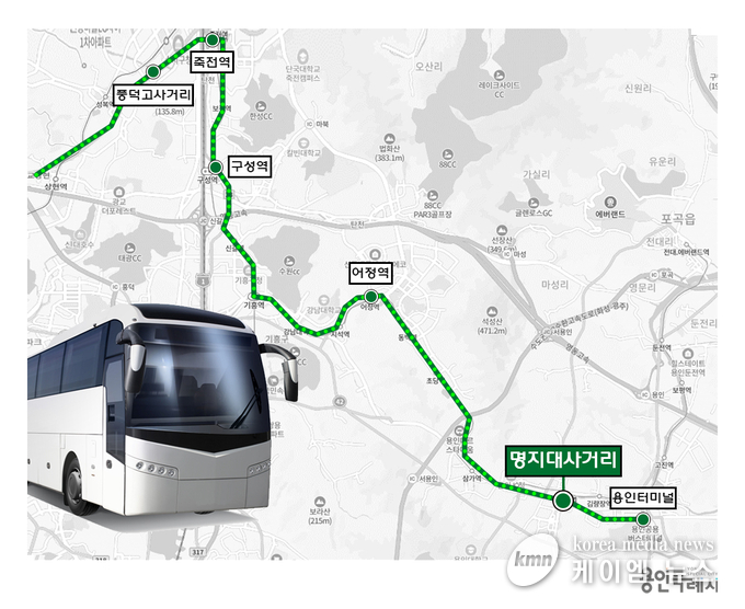 용인특례시 공항버스 8282번 노선도 사진/용인특례시청 제공