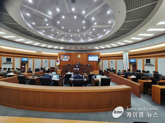 사진/오산시의회 제297회 임시회 본회의장모습<사진/김영진 기자>