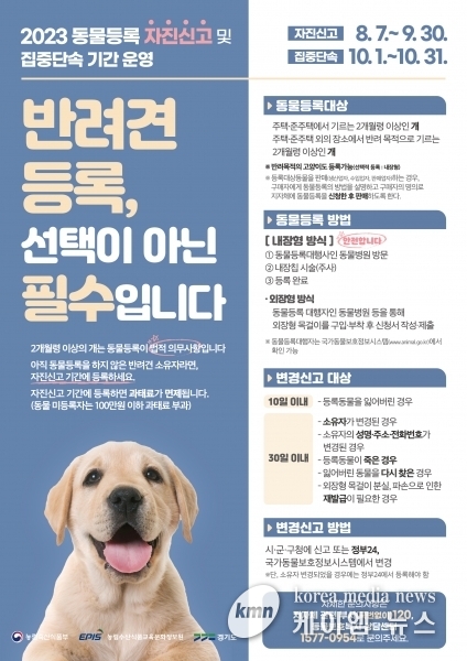 하남시, 반려동물 배변 미수거 등 공원 내 동물보호법 위반행위 집중단속