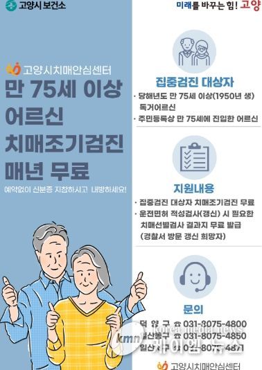 ‘만75세 이상 어르신 치매조기검진’ 안내문
