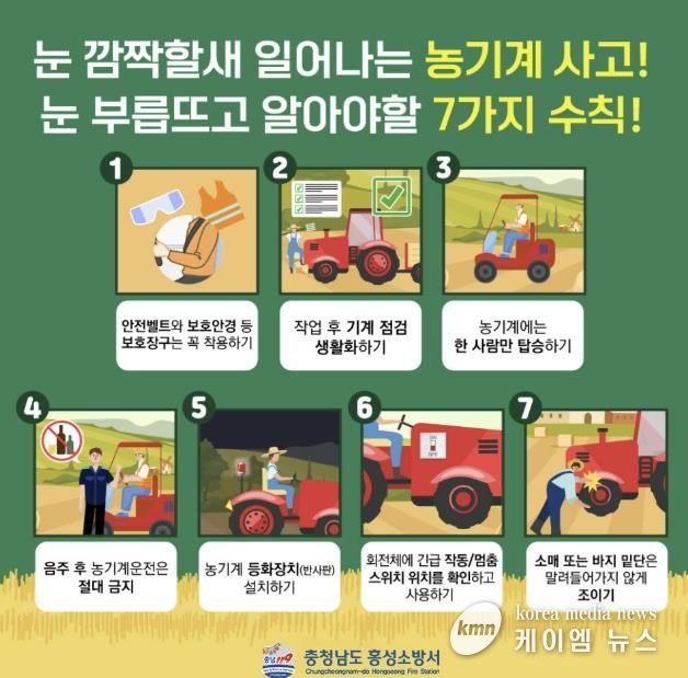 홍성소방서, 가을철 농기계사고 주의 당부