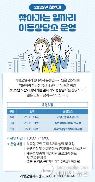 가평군, ‘찾아가는 일자리 이동상담소’ 운영