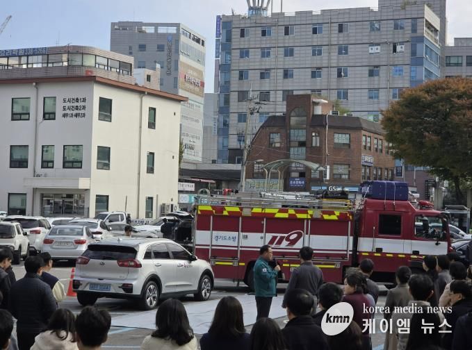 4일 처인구청에서 진행된 합동소방훈련