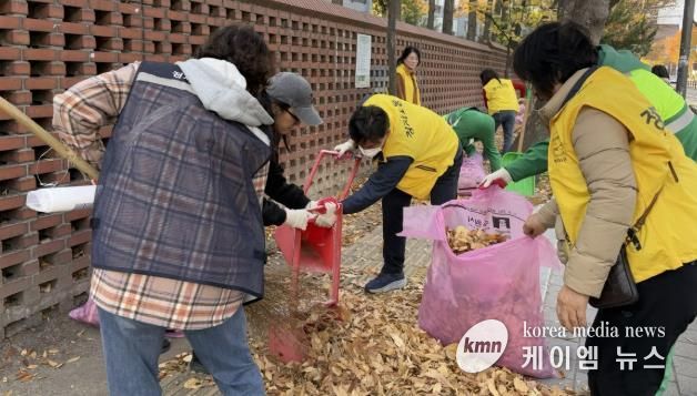 수원시 장안구 정자1동, 가을맞이 낙엽 대청소 실시