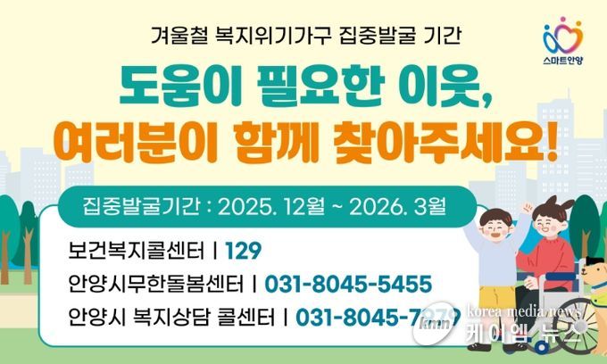 안양시, 오는 3월까지 겨울철 복지위기가구 집중 발굴·지원 총력