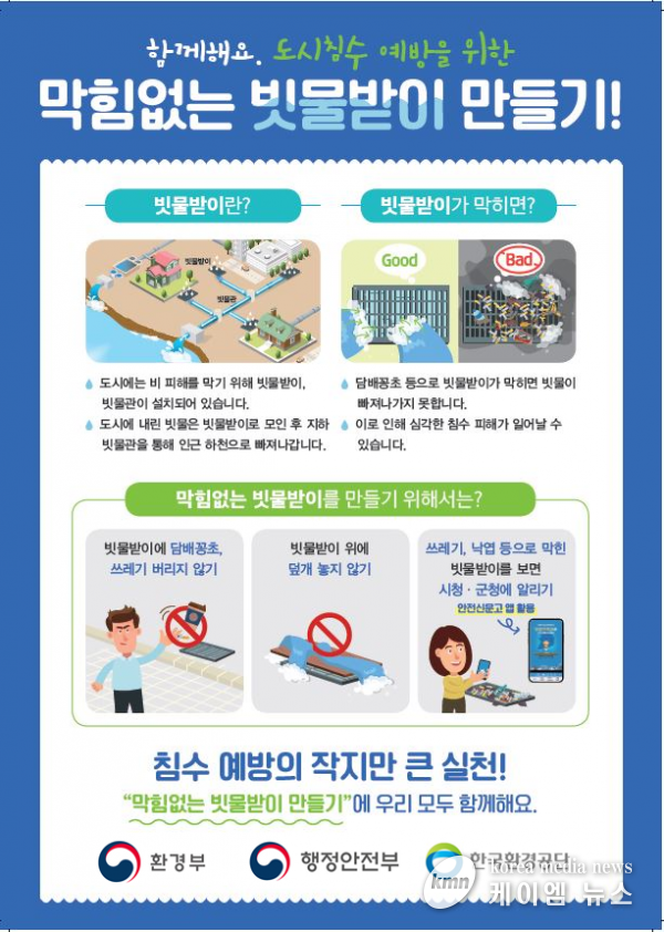 김포시, 여름철 집중호우 대비 ‘빗물받이 막힘’ 집중 신고기간 운영