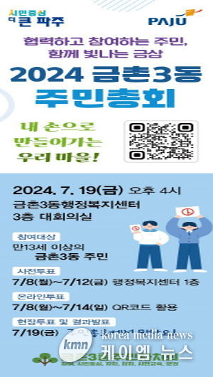 파주시 금촌3동 주민자치회, 2024년 주민총회 개최