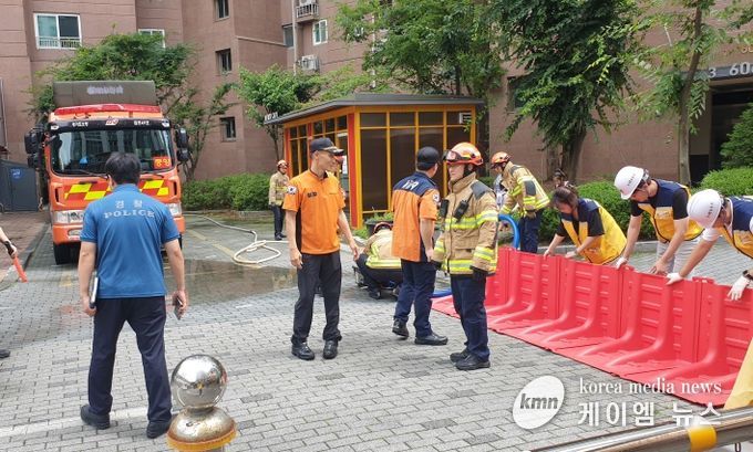 지하침수 대응 합동훈련 모습