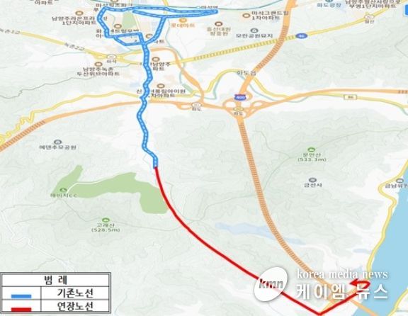 남양주시, 내달 1일부터 땡큐 24번 조안면 삼봉리까지 노선연장…대중교통 편의성 UP