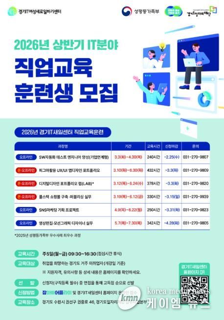2026년 상반기 IT 직업교육 훈련생 모집 포스터