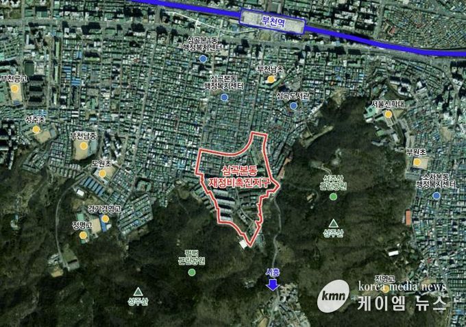 심곡본동 재정비촉진지구 위치도