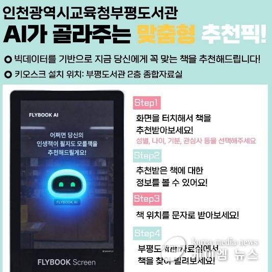 인천광역시교육청부평도서관, AI 도서추천 서비스 운영