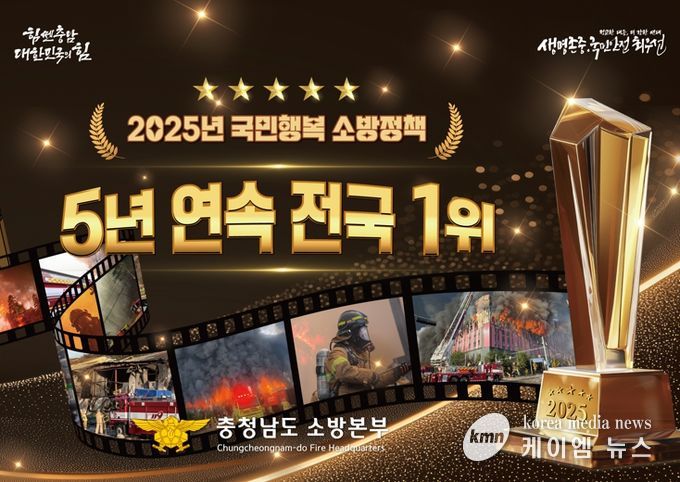 충남소방본부 ‘국민행복 소방정책 종합평가’ 5년 연속 전국 1위