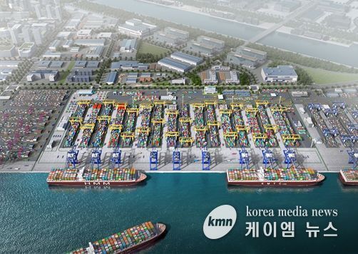 인천신항 1-2단계 컨테이너부두 상부공사 착공