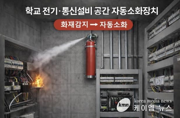 학교 전기 통신설비 공간 자동소화장치 사진