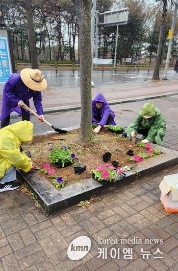 고양시 중산2동, 2026고양국제꽃박람회 대비 초화 식재