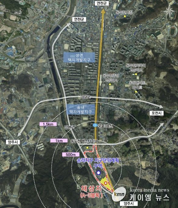 동두천시, 송라지구 지구단위계획 결정(변경) 고시…